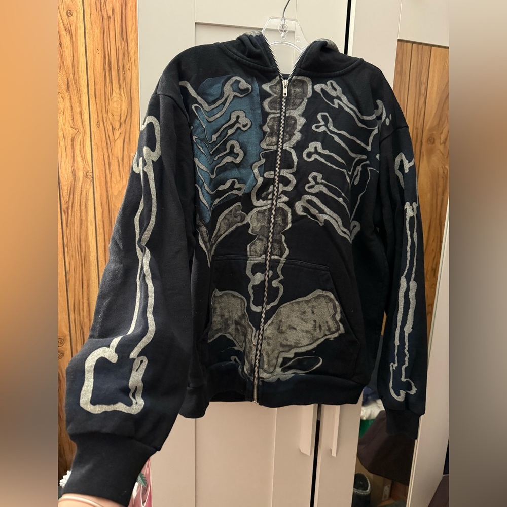 Cactus Jack by Travis Scott Black Skeleton Full Zip Hoodie